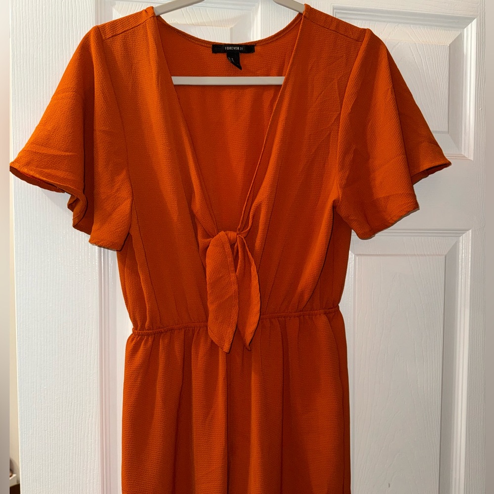 Rust Short Sleeve Jumpsuit